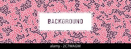 Turing Hintergrund, organische flüssige Textur. Muster mit fluiden Tuscheformen, rosa braune Farbe. Breitbild Hintergrund, Panorama Grafik Vorlage. Vektor-Abb. Stock Vektor