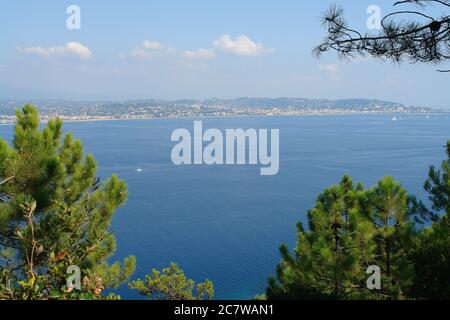 Bucht von Cannes vom Aiguille Park Stockfoto