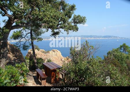 Bucht von Cannes vom Aiguille Park Stockfoto