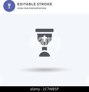 Kelch Symbol Vektor, gefüllt flache Zeichen, solide Piktogramm isoliert auf weiß, Logo-Illustration. Kelchsymbol für die Präsentation. Stock Vektor