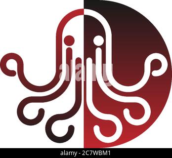 Octopus Logo Symbol Vektor Vorlage Stock Vektor
