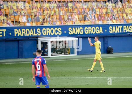 FUSSBALL - VILLARREAL VS EIBAR Santi Cazorla, Bruno Soriano in Aktion während der spanischen Liga, La Liga, Fußballspiel zwischen Villarreal und Eibar am 19. juli 2020 im Ceramica Stadion in Castellon, Spanien. Foto: Xisco Navarro Quelle: CORDON PRESS/Alamy Live News Stockfoto