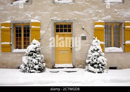 Gebäude in der Altstadt von Quebec, Rue St. Pierre, Quebec City, Quebec, Kanada Stockfoto