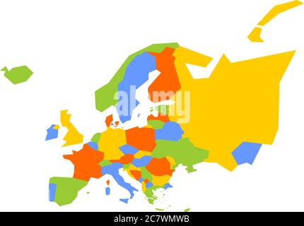 Sehr vereinfachte infografische politische Karte Europas. Einfache geometrische Vektordarstellung. Stock Vektor