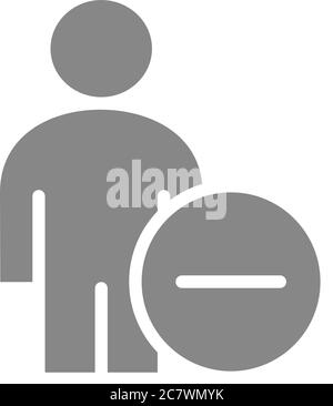 Benutzerprofil mit Minus-grauem Symbol. Symbol für entlassenen Mitarbeiter Stock Vektor