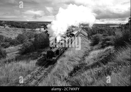 '1054' und '49395' in Doppelrichtung in der Nähe von Big Pit. Stockfoto