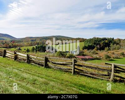 Landschaft und Natur Blick entlang der Berge des Blue Ridge Parkway Stockfoto