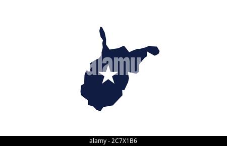 West Virginia Karte Zustand Vektor Illustration Stock Vektor