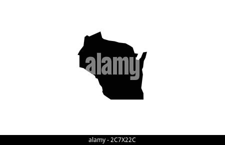 Wisconsin Karte Umriss Zustand Vektor Illustration Stock Vektor