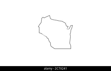 Wisconsin Karte Umriss Zustand Vektor Illustration Stock Vektor