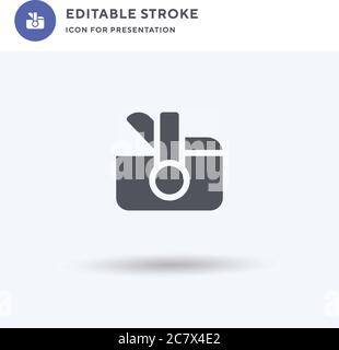 Tragbarer Kühlschrank Symbolvektor, gefülltes flaches Schild, solides Piktogramm isoliert auf weiß, Logo-Illustration. Symbol für tragbare Kühlschränke zur Präsentation. Stock Vektor