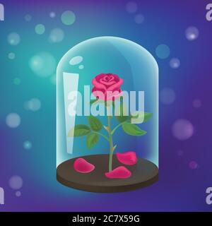 Rose in der Flasche. Vektorgrafik. Stock Vektor