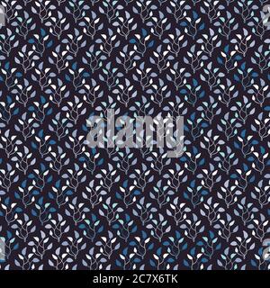 Zweige mit Blättern nahtloses Vektormuster Stock Vektor