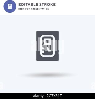 Symbol für Notausgang, gefülltes flaches Schild, einfarbig auf weiß isoliertes Piktogramm, Logo-Illustration. Symbol für Notausgang zur Präsentation. Stock Vektor