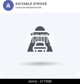 Abduktions-Icon-Vektor, gefüllt flaches Zeichen, solides Piktogramm isoliert auf weiß, Logo-Illustration. Abduktionssymbol für die Präsentation. Stock Vektor