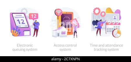 Zugang und Aufzeichnungstechnologien Vektor Konzept Metaphern. Stock Vektor