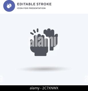 Hohe fünf Symbol Vektor, gefüllt flache Zeichen, solide Piktogramm isoliert auf weiß, Logo-Illustration. Fünf Symbole für die Präsentation. Stock Vektor