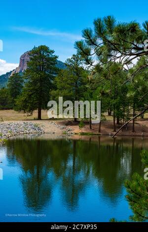 Der Lionshead und Davis Pond im Staunton State Park Colorado Stockfoto