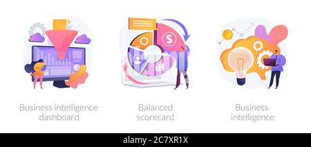 Vektorkonzepte für Leistungsmetriken Stock Vektor