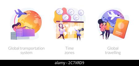 Internationale Business-Koordination abstrakte Konzept Vektor Illustrationen. Stock Vektor