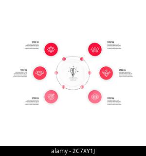 Infografik-Vorlage mit Kreis. Geschäftskonzept. Vektor auf isoliertem weißem Hintergrund. EPS 10. Stock Vektor