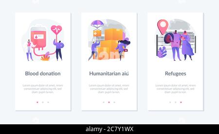 Vorlage für die Benutzeroberfläche der staatlichen Hilfe-App. Stock Vektor
