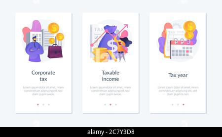 Steuersystem App Interface Vorlage. Stock Vektor