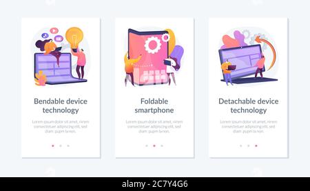 Innovative Screen-Technologien App Interface Vorlage. Stock Vektor