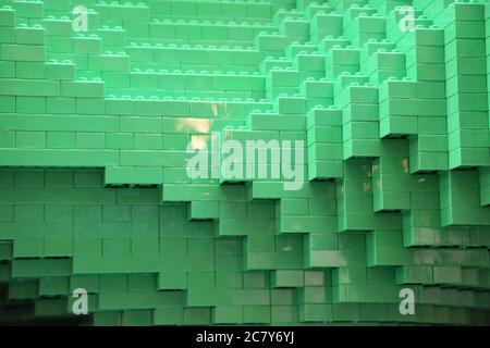 Der LEGO Weihnachtsbaum vor Westfield Sydney an der Ecke Pitt Street und Market Street ist der größte in der südlichen Hemisphäre. Stockfoto