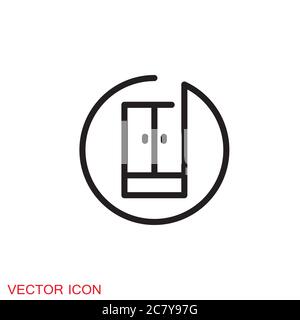 Schrank Symbol, Möbel und Wohnkultur Symbole. Vektorgrafik. Stock Vektor
