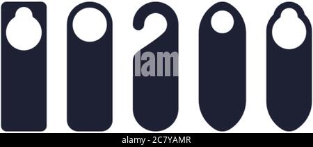 Türhalter für den Türknopf, um den Bedarf an Service oder Ruhe in Hotels, Resorts, Motels zu markieren. Stock Vektor