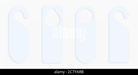 Türhalter für den Türknopf, um den Bedarf an Service oder Ruhe in Hotels, Resorts, Motels zu markieren. Stock Vektor