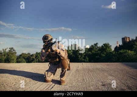 Unite States Army Soldat in der Mission Stockfoto