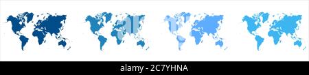 Blue World Map Vektorgrafik Stock Vektor