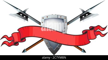 Banner mit Hellebardenschild Stock Vektor
