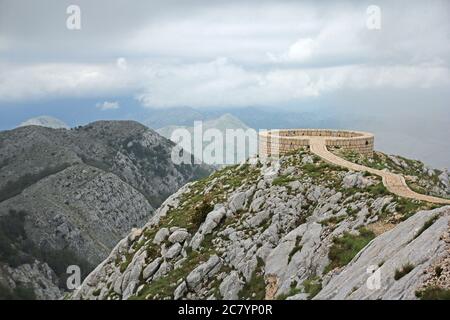 Aussichtsplattform auf dem Lovcen Berg in montenegro Stockfoto