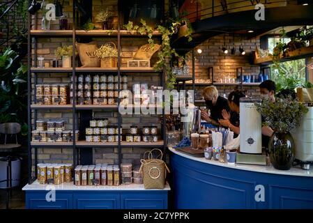 Boutique-Café und Café im Vintage-Stil, Thailand, Südostasien Stockfoto