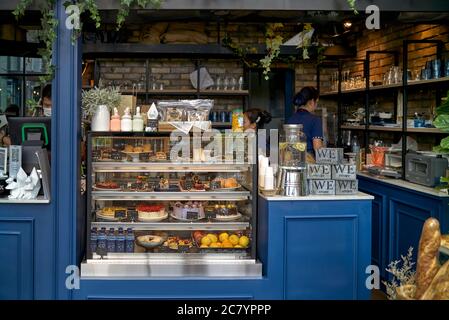 Boutique-Café und Café im Vintage-Stil, Thailand, Südostasien Stockfoto