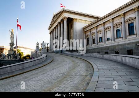 Österreichisches Parlamentsgebäude in Wien (Österreich) Stockfoto