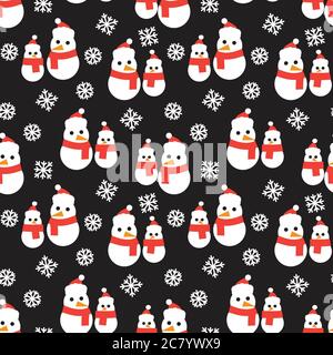 Orange Weihnachten Schneemann nahtlose Muster Hintergrund für Website-Grafiken, Mode-Textil Stockfoto