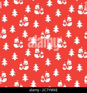 Orange Weihnachten Schneemann nahtlose Muster Hintergrund für Website-Grafiken, Mode-Textil Stockfoto