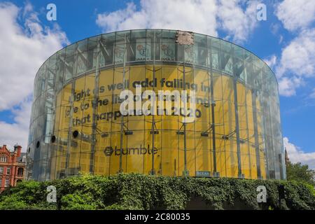 Das Odeon BFI IMAX Kino runder Außenbereich in Waterloo, London, England, Großbritannien Stockfoto