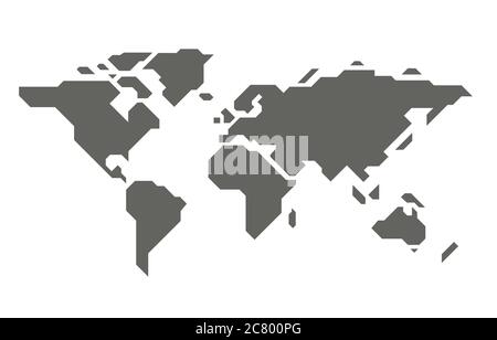 Karte globaler Planet Erde Punkt weißer Hintergrund. Vektorgrafik Stock Vektor