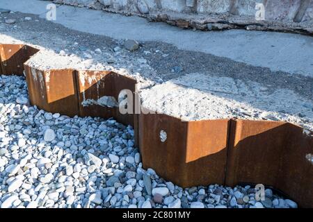 Abergele Seeverteidigung Stahlbeton mit Stahlpfählen Stockfoto