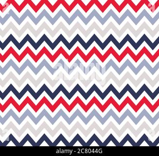 Nautisches Zickzackmuster. Zickzack-Dessin.Blauer Chevron-Druck. Stock Vektor