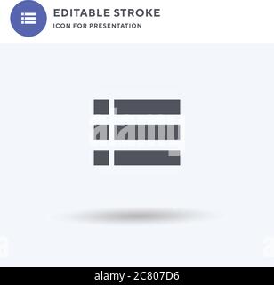 Aufzählungszeichen-Vektor, gefülltes flaches Zeichen, solides Piktogramm isoliert auf Weiß, Logo-Illustration. Aufzählungssymbol für die Präsentation. Stock Vektor