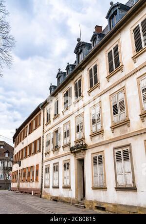 Traditionelle französische Architektur in Barr - Elsass, Frankreich Stockfoto