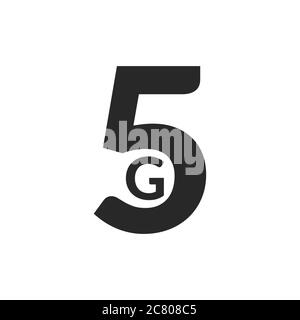 5G-Vektor-Logo-Vorlage isoliert. Drahtloses Internet der 5. Generation Stock Vektor