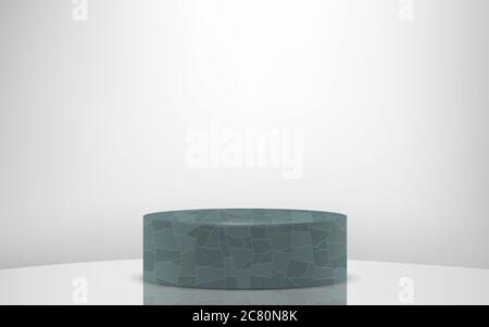 Maeble Zylinder Podium im weißen Studio-Raum Stock Vektor