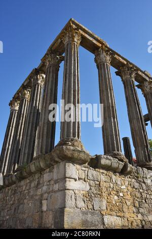 Römische Ruinen des Dianas-Tempels in Evora, Portugal Stockfoto